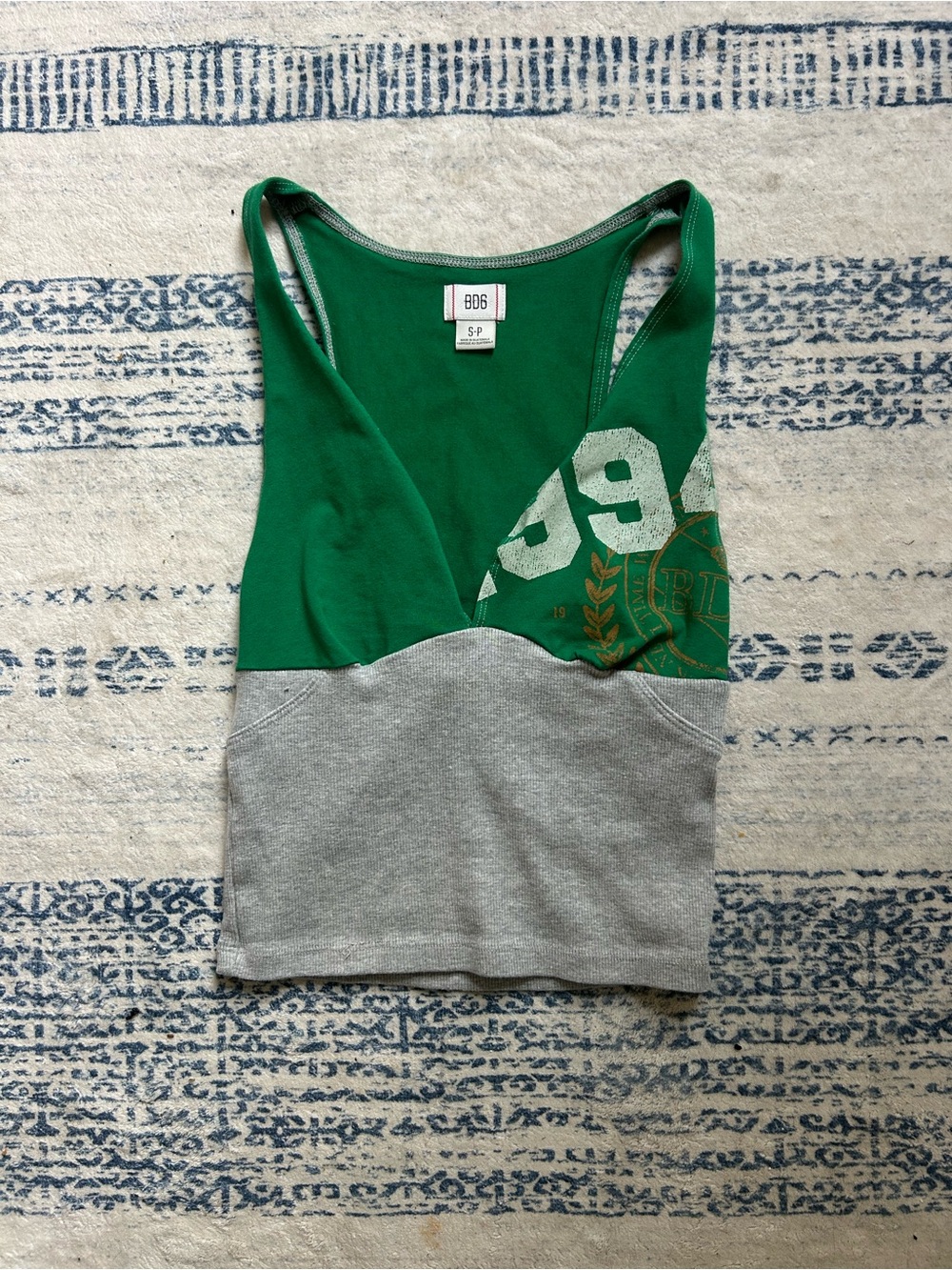 BDG Green & Gray Colorblock Tank Top